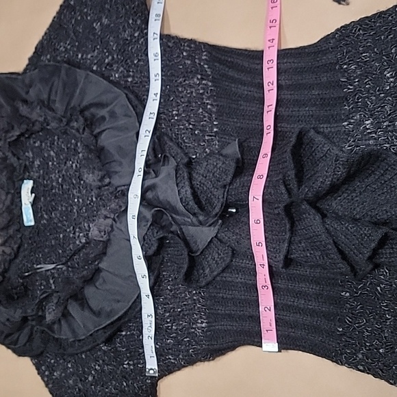 Cecico Size M Black Victorian Crochet Cardigan Gothic Steampunk Knit Sweater - Picture 8 of 16